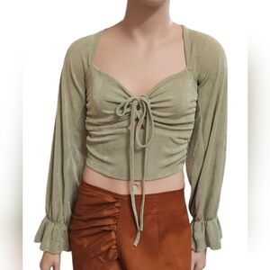 Green Peasant Top